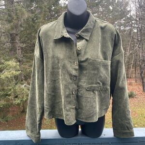 Moa Moa Forest Green Corduroy Utility Jacket
